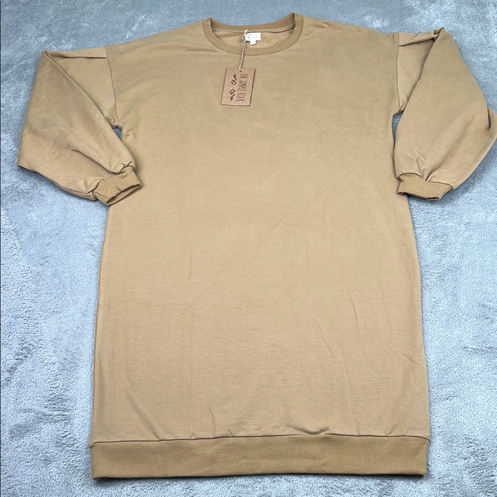 NEW The Simple Folk 8 Organic Cotton Stretch The Oversized Sweater Dress